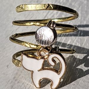 Handmade multi-layered ring with charm